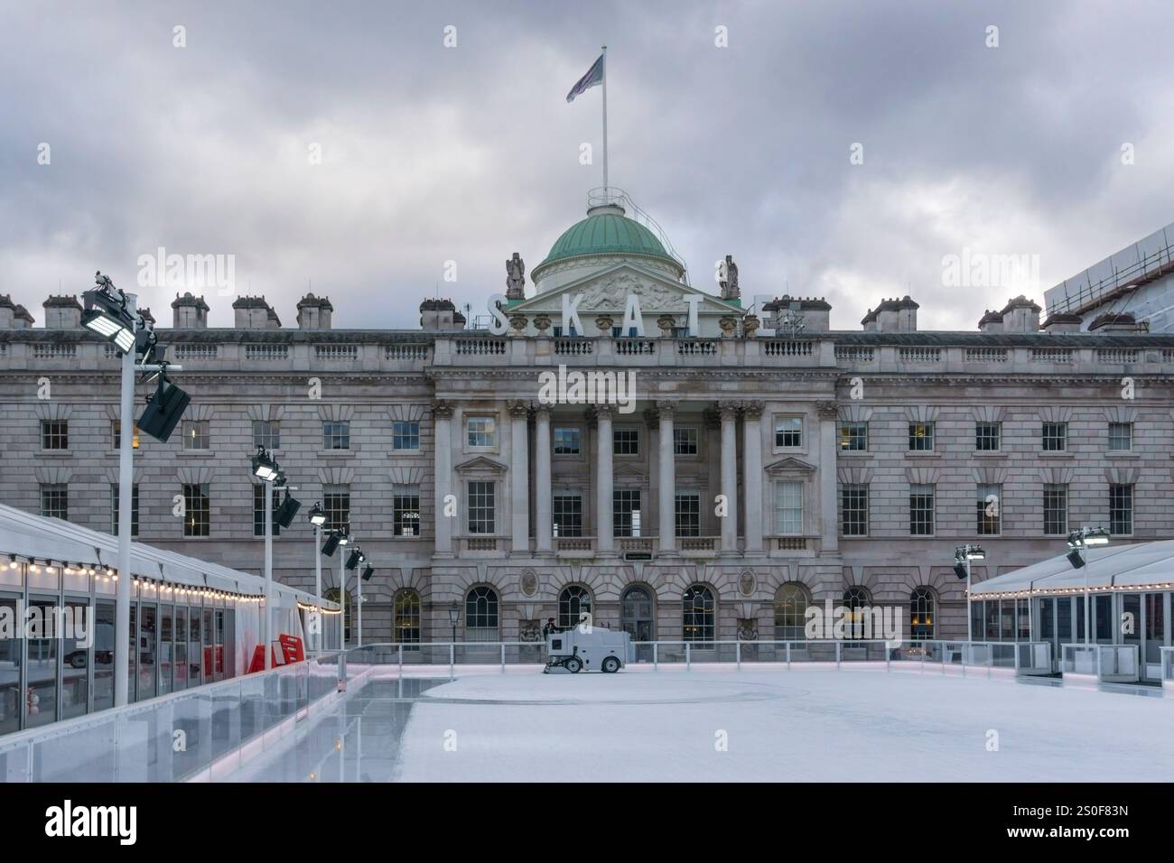 Skate at Somerset House ice rink in central London. Stock Photo