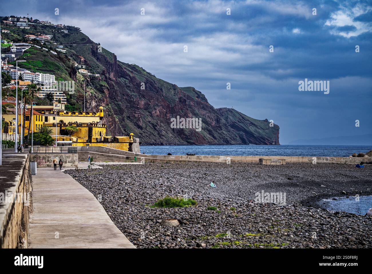 A picturesque view of a coastal pathway by the sea, featuring ...