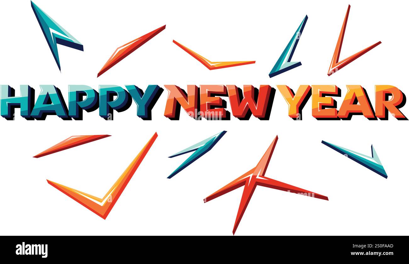 Happy New Year With Arrow Creative illustration Stock Vector