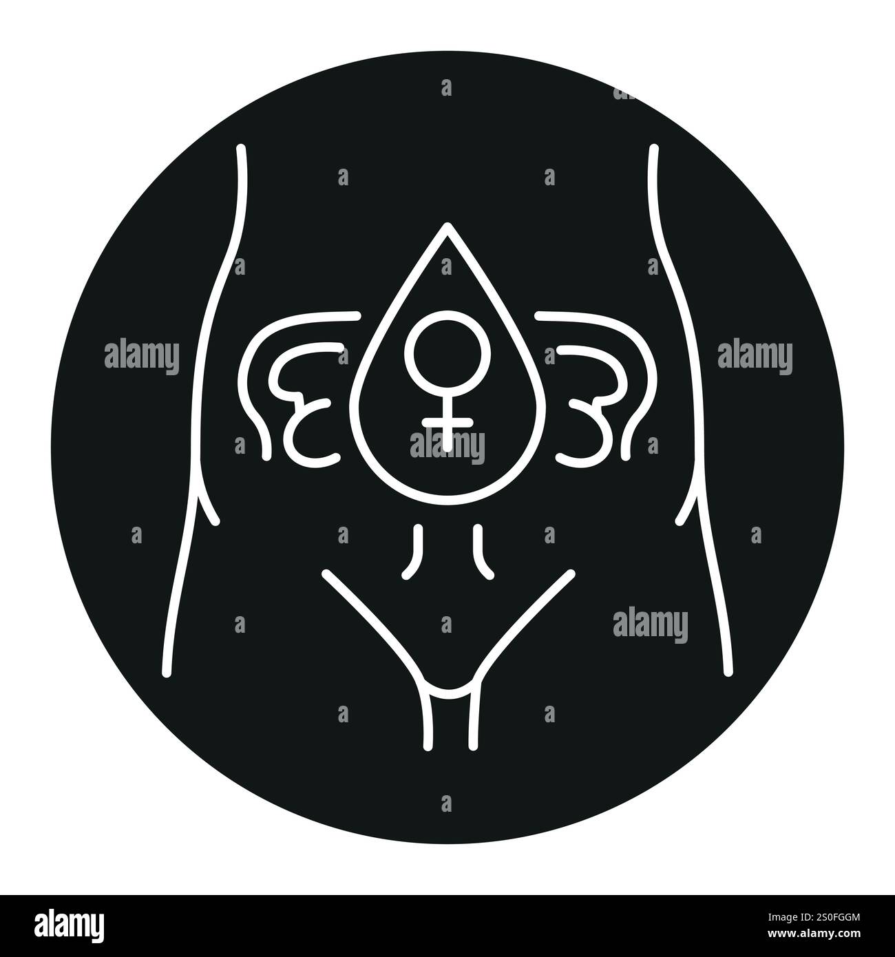 Menstruation cycle line black icon. Sign for web page, mobile app, button, logo. Vector isolated button. Editable stroke. Stock Vector