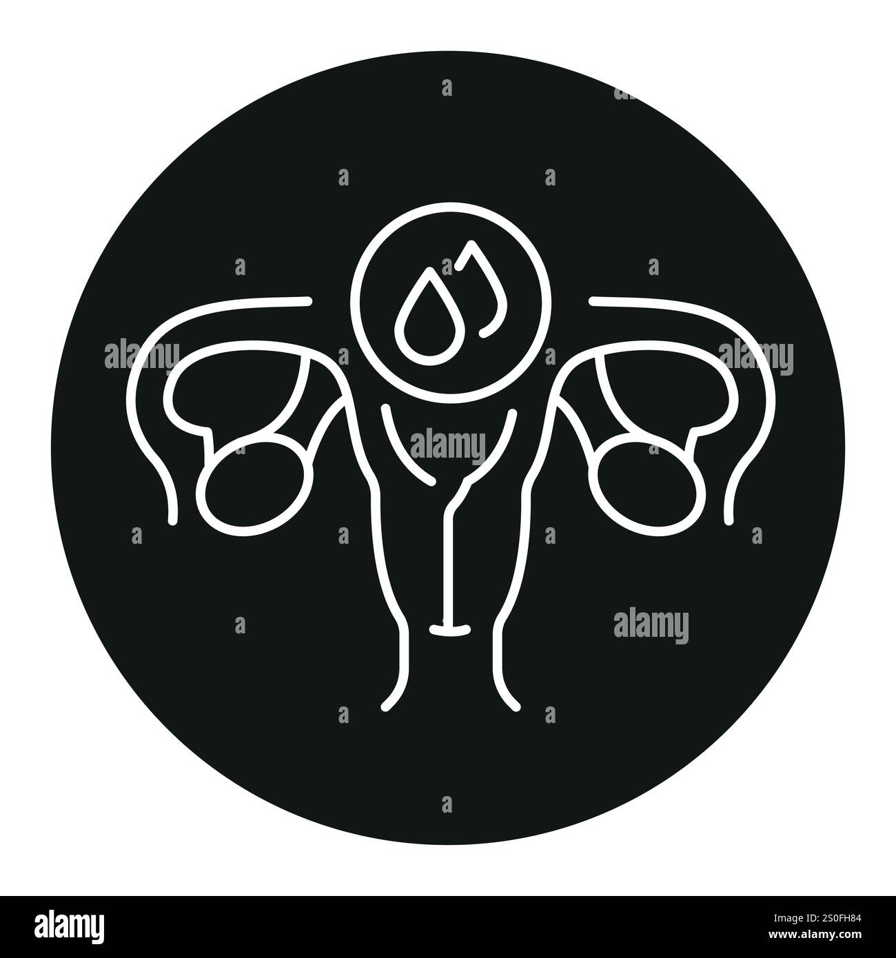 Menstruation cycle line black icon. Sign for web page, mobile app ...
