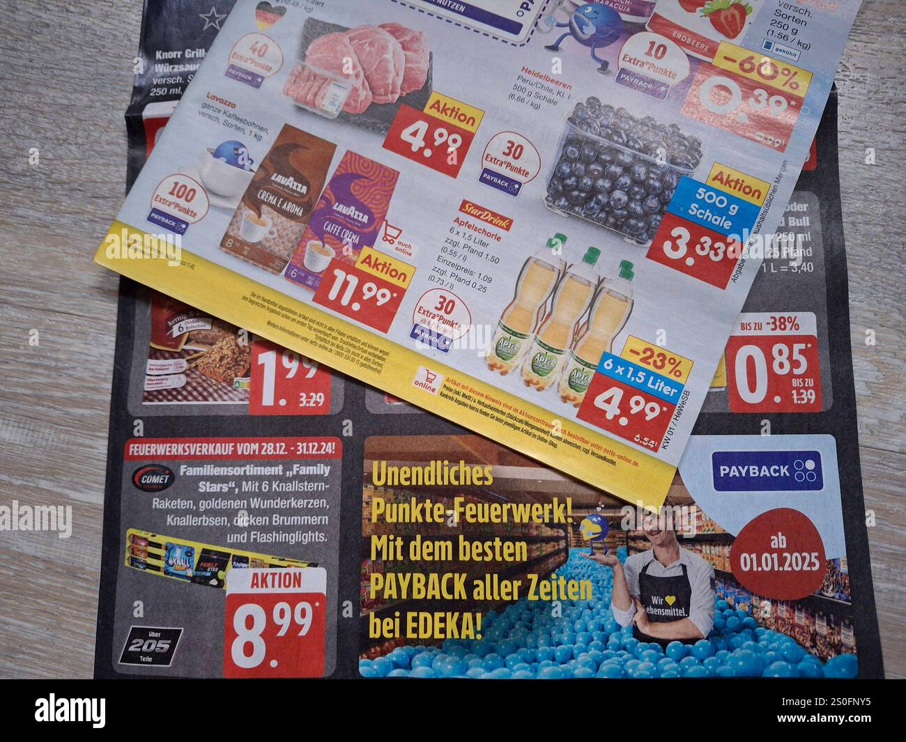 Stockbilder 12/2024 Edeka und Netto Prospekt zum Start von Payback