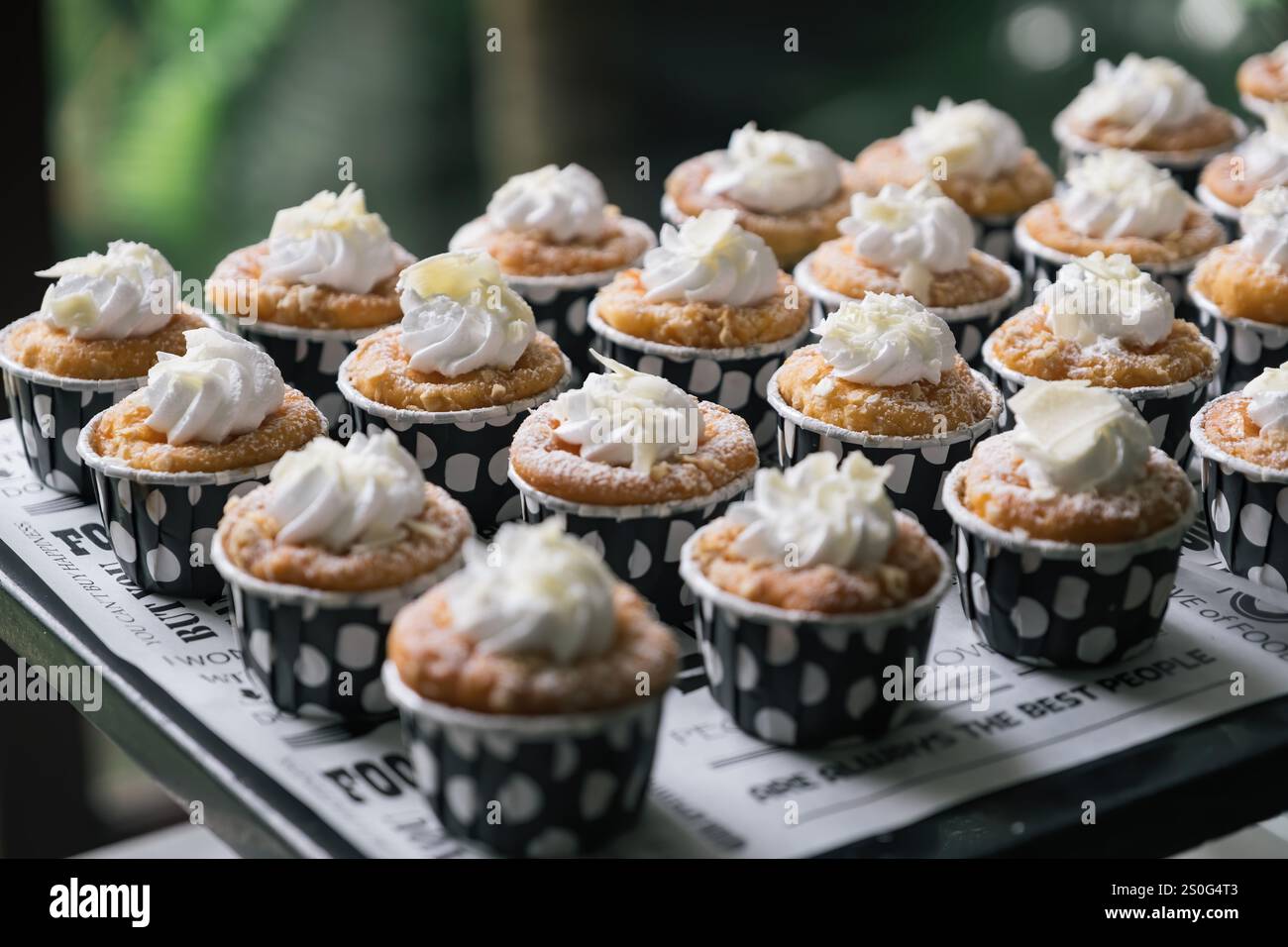 many cupcakes on table for lunch Stock Photo