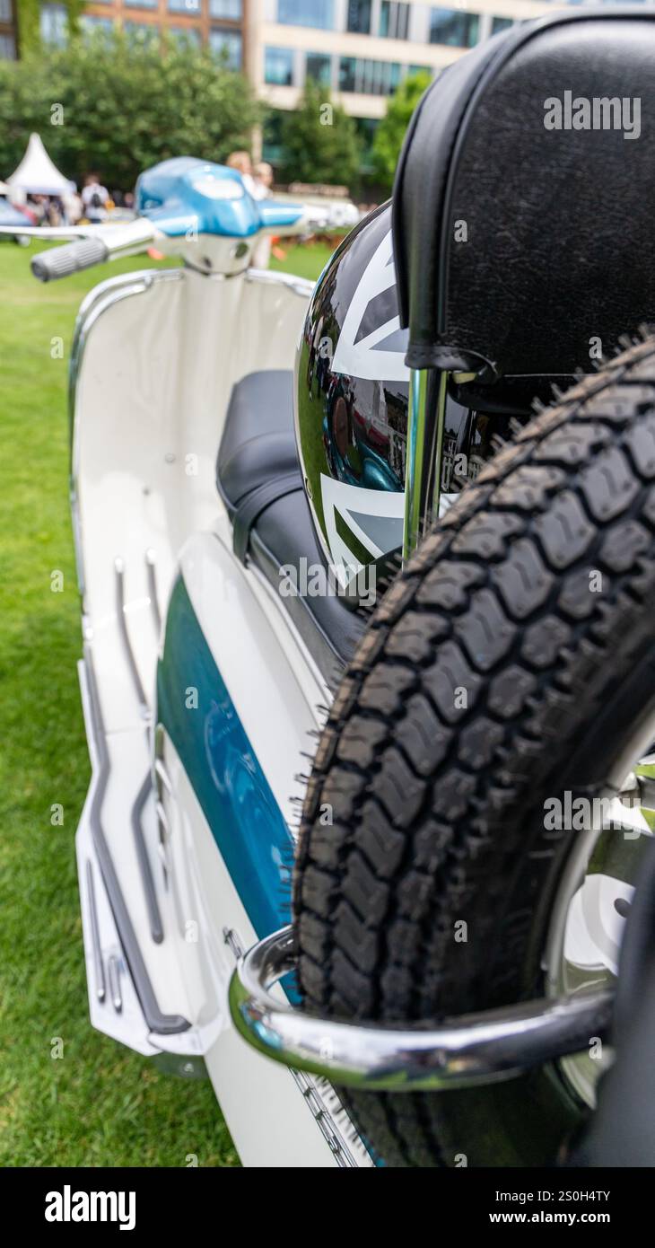 Rear view classic lambretta scooter hi-res stock photography and