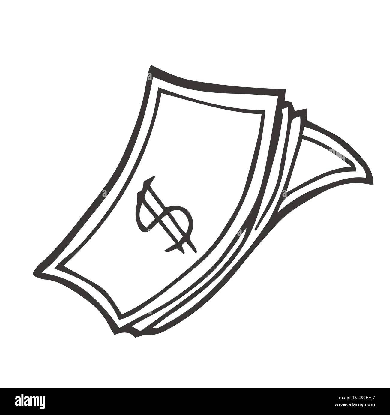 doodle money illustration with hand drawn style vector Stock Vector ...