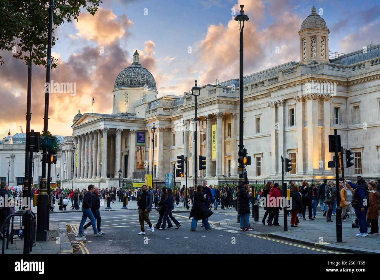 Trafalgar Square, National Gallery museum, West End, London, England