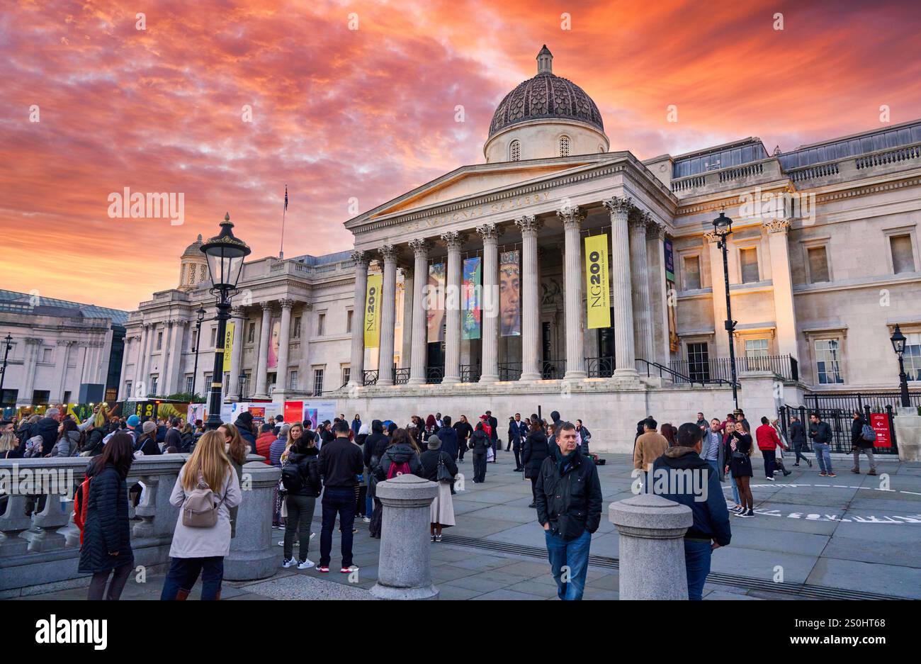 Trafalgar Square, National Gallery museum, West End, London, England
