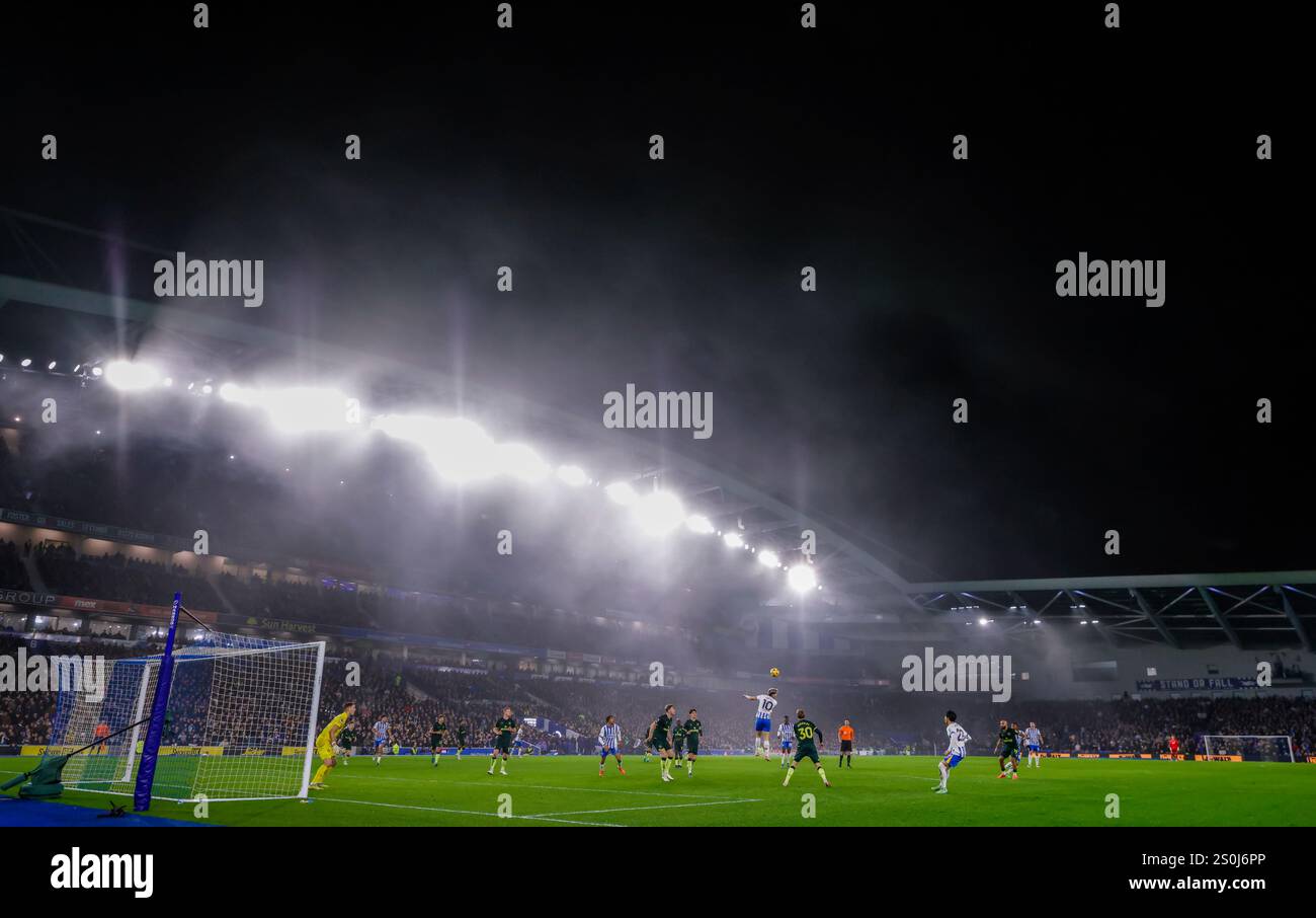 general view of misty condition during the Premier League match at the ...