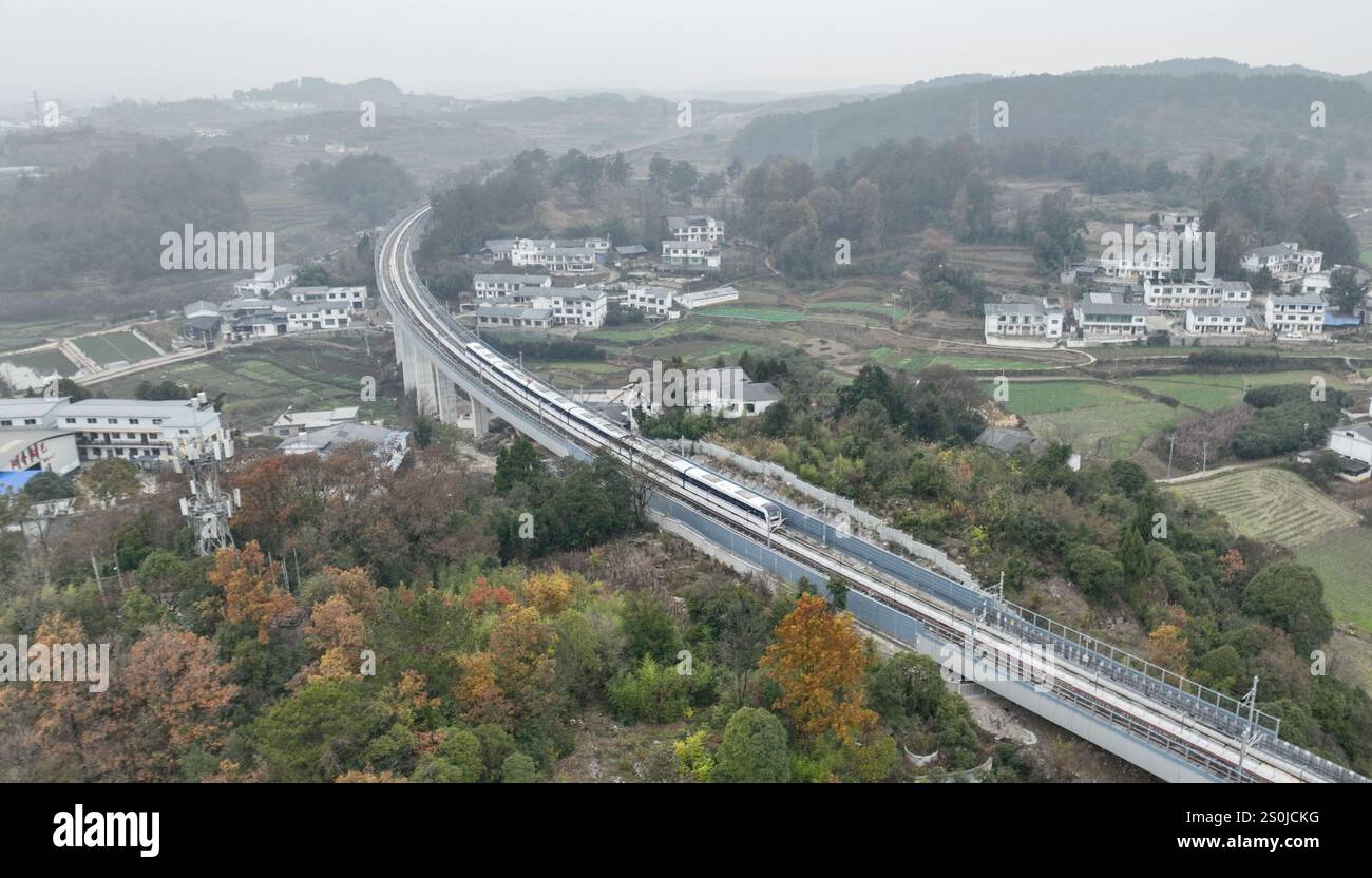 Guiyang, China's Guizhou Province. 28th Dec, 2024. This drone photo ...