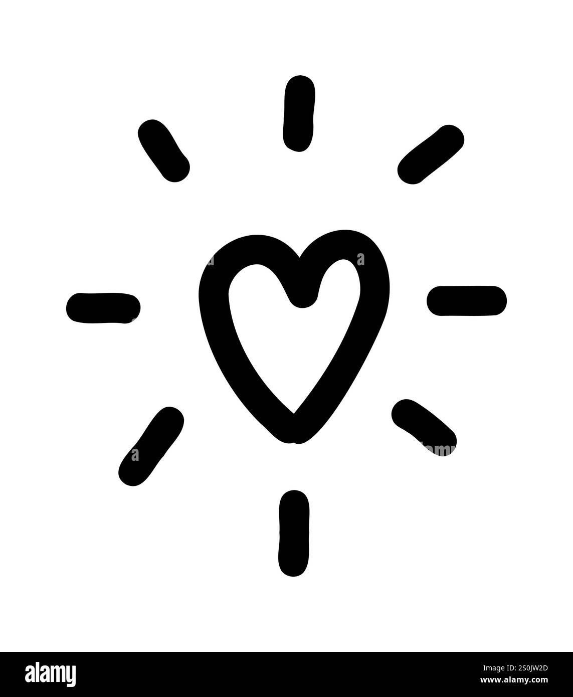 Simple doodle heart. Hand drawn heart isolated on white background ...