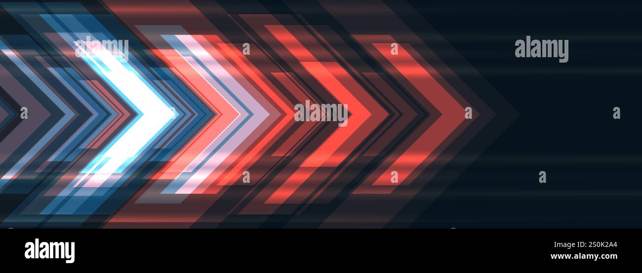 Blue and red technology arrows. Dark futuristic sports abstract ...