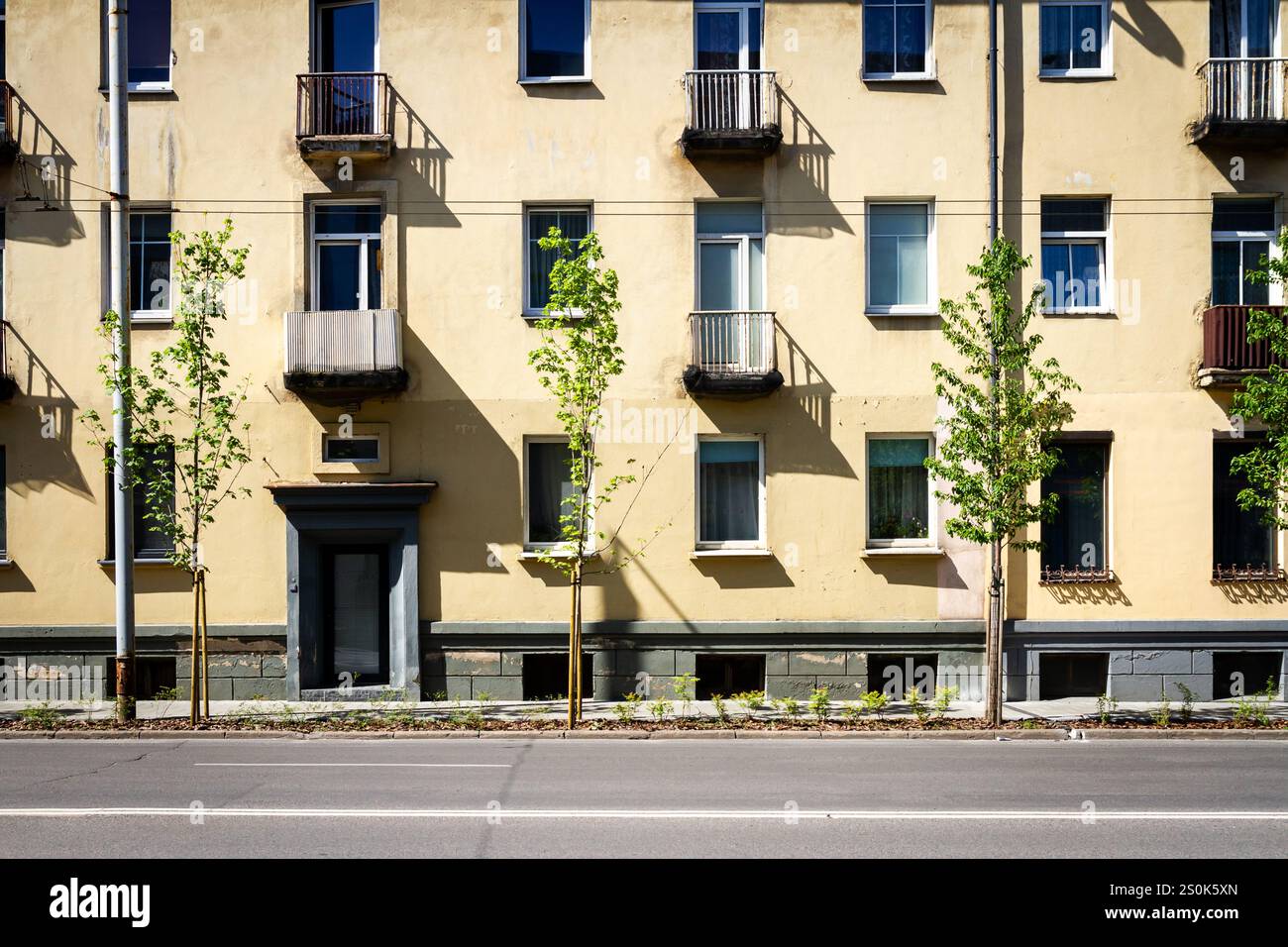 Soviet era architecture style of living district in Vilnius, Lithuania ...