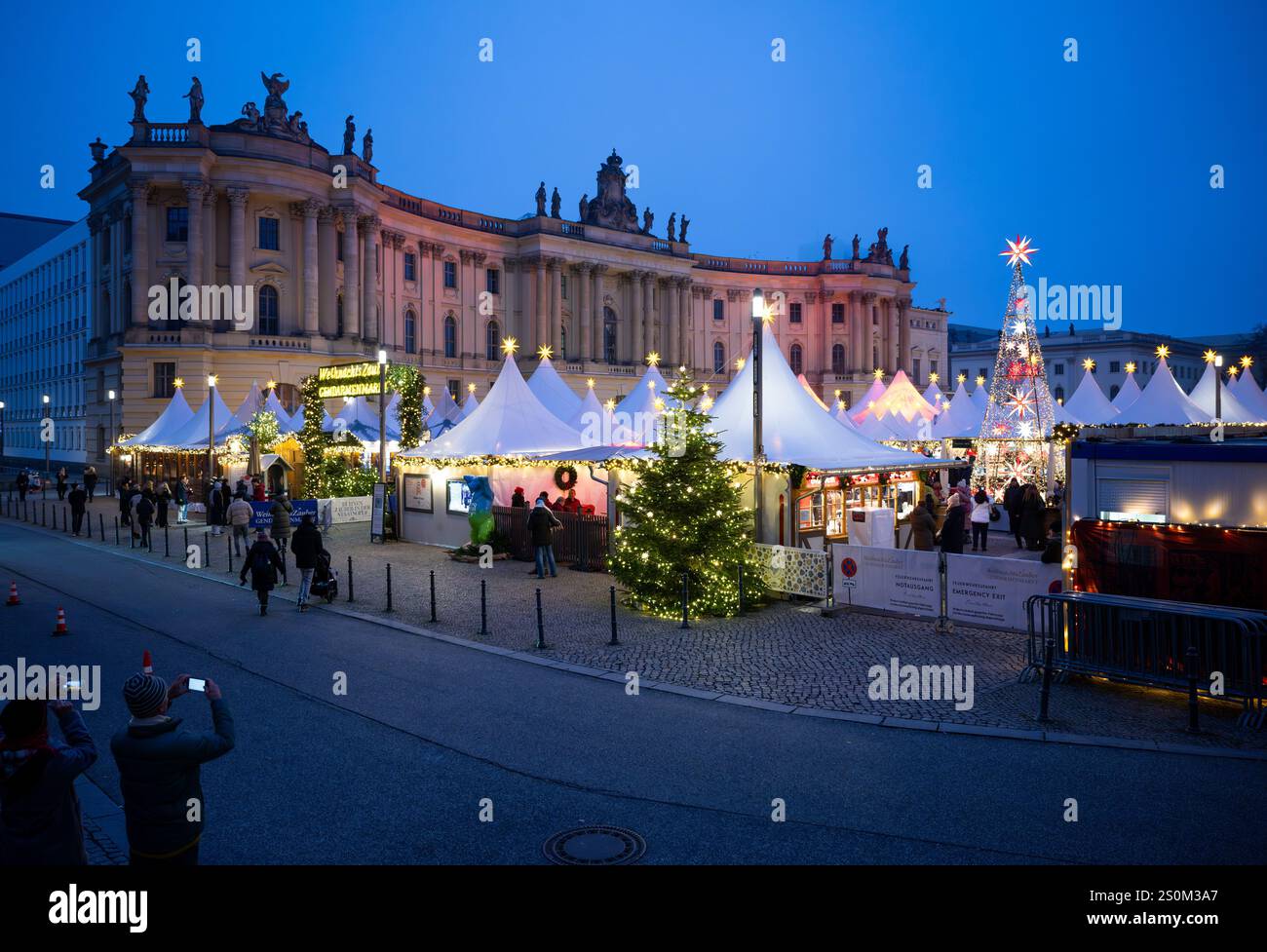 Tents decorated for christmas