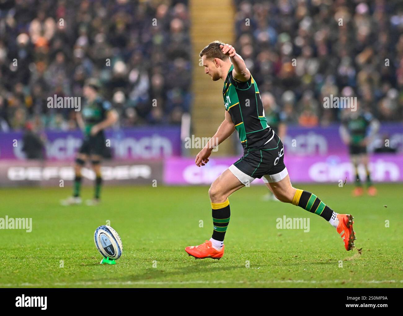 Northampton, UK. 28th Dec, 2024. Rory Hutchinson of Northampton Saints ...