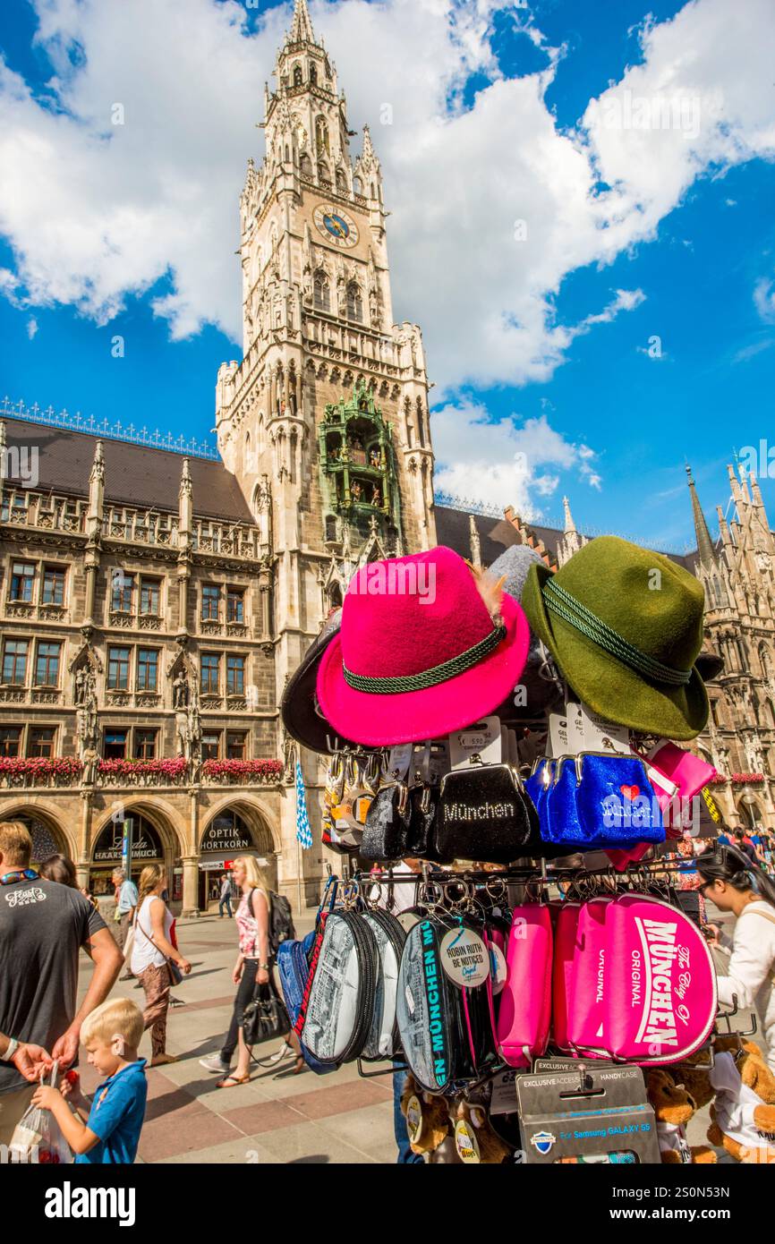 New Town Hall on the Marienplatz or Mary's Square, Munich, Bavaria, Germany. Stock Photo