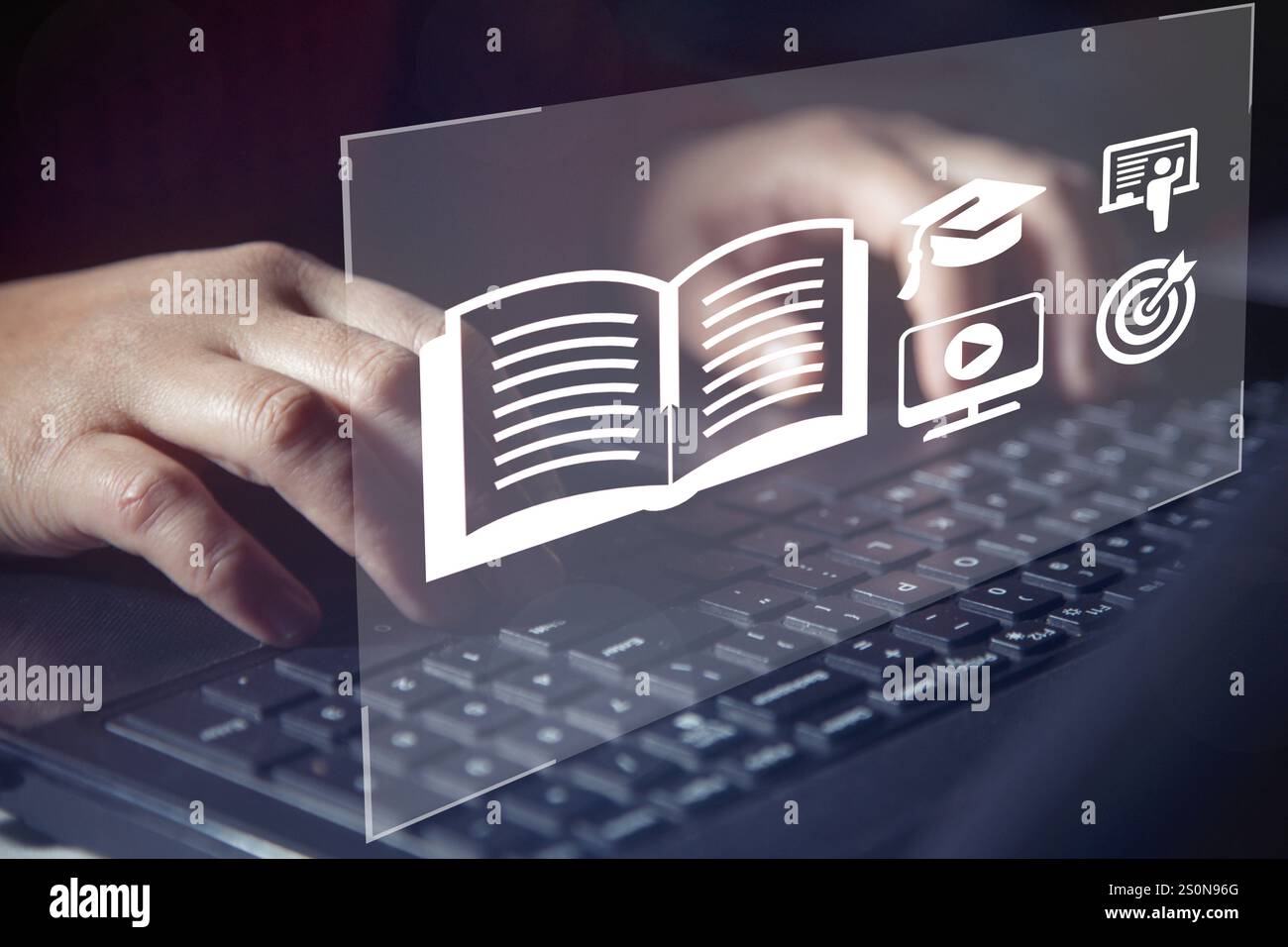 Online education course or e-learning technology Concept. Stock Photo