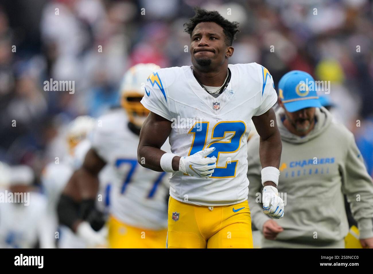 Los Angeles Chargers wide receiver Derius Davis (12) during the first ...