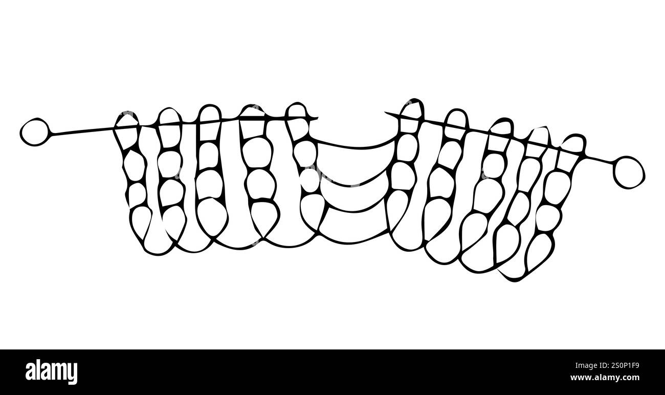 Handmade, knitting. Vector illustration in doodle style isolated on ...