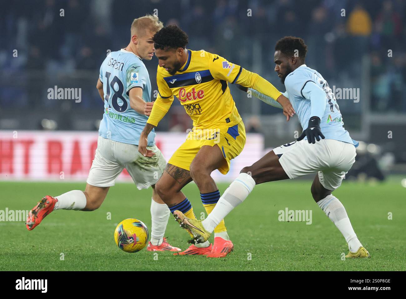 Rome, Italy 28.12.2024 Gustav Isaksen of Lazio, Ederson of Atalanta