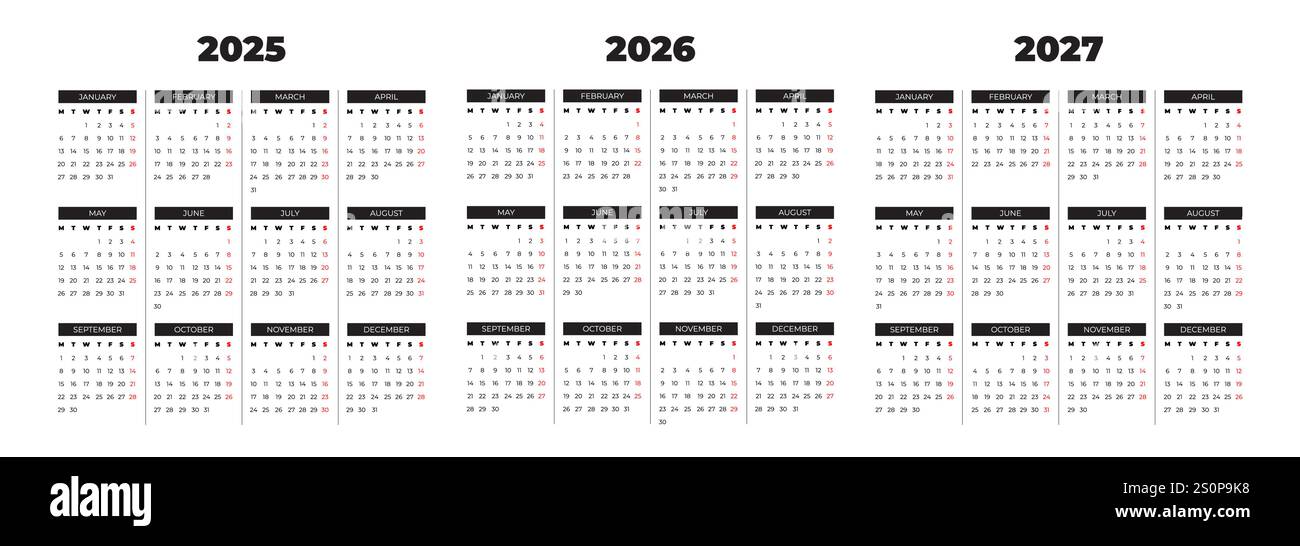 Calendars 2025 2026 2027 hires stock photography and images Alamy