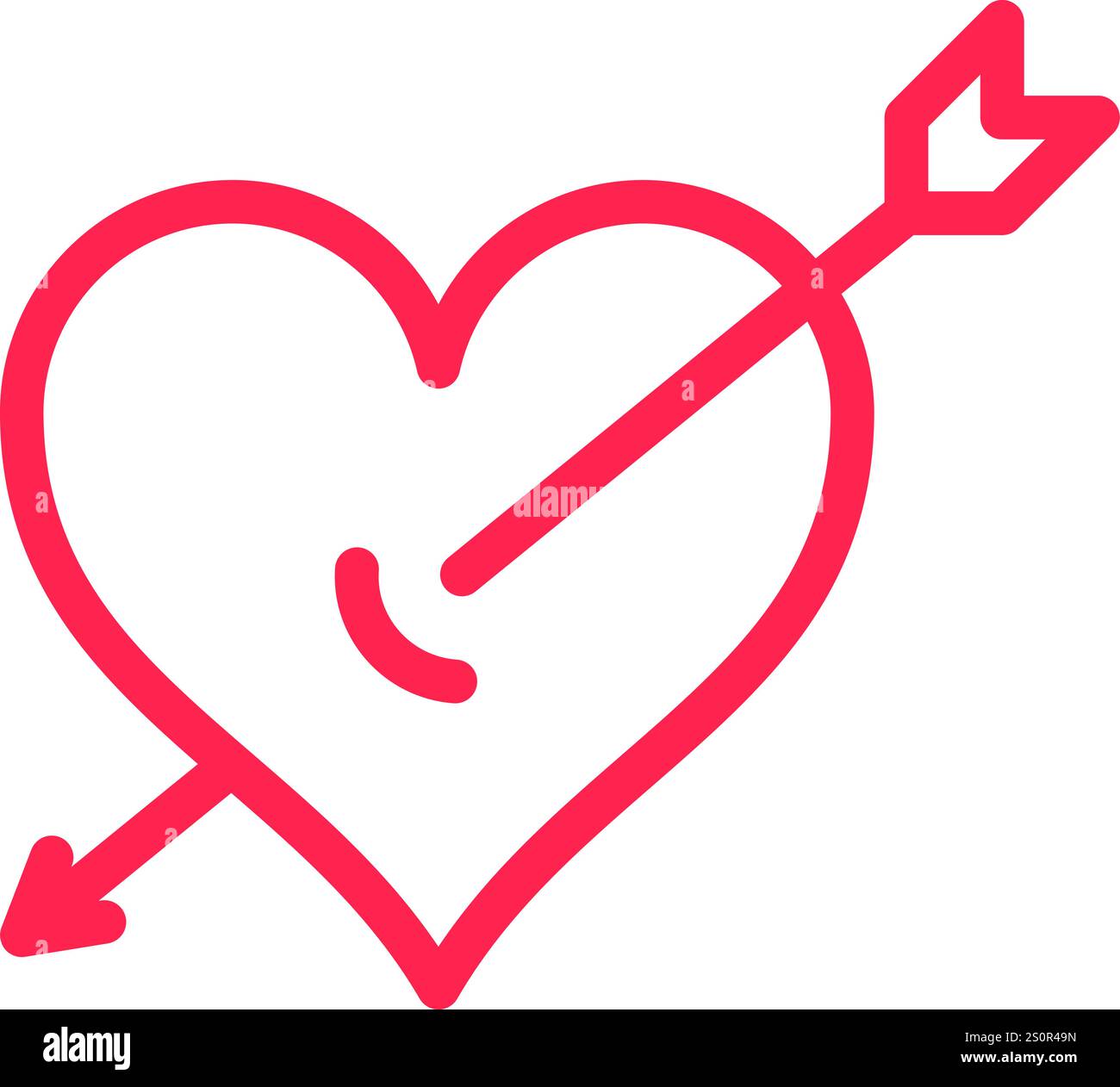Cupid s arrow piercing a red heart symbolizing love, romance, Valentine ...