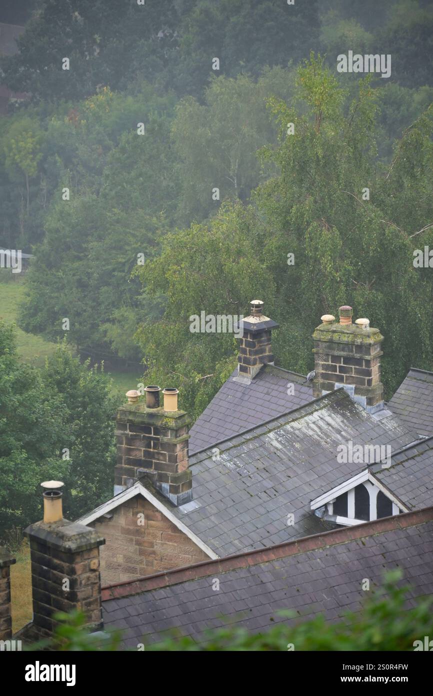 house rooftops, matlock, derbyshire, england Stock Photo - Alamy