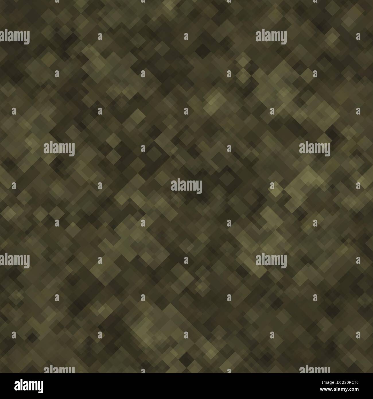 Abstract seamless pattern with khaki colored chaotic overlap pixels Stock Vector