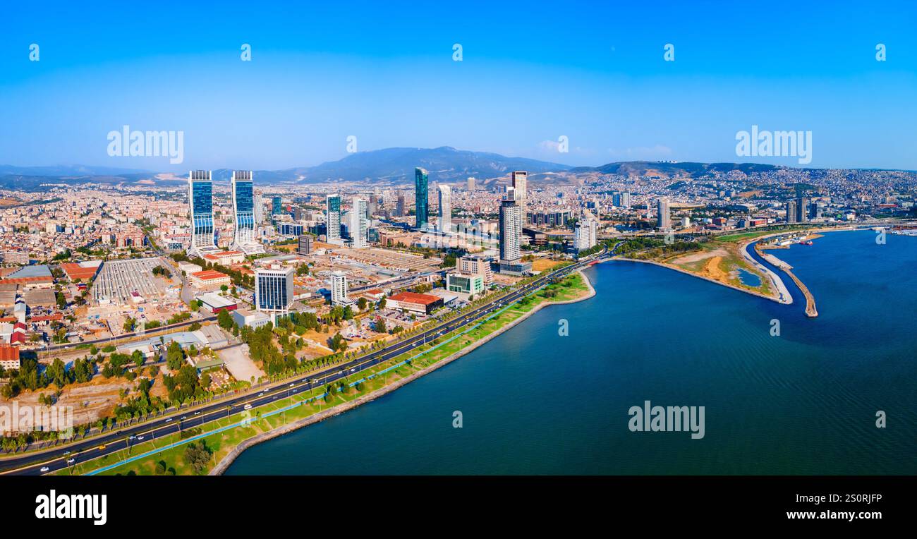 Skyscrapers aerial panoramic view in Bayrakli, Izmir. Bayrakli is a ...