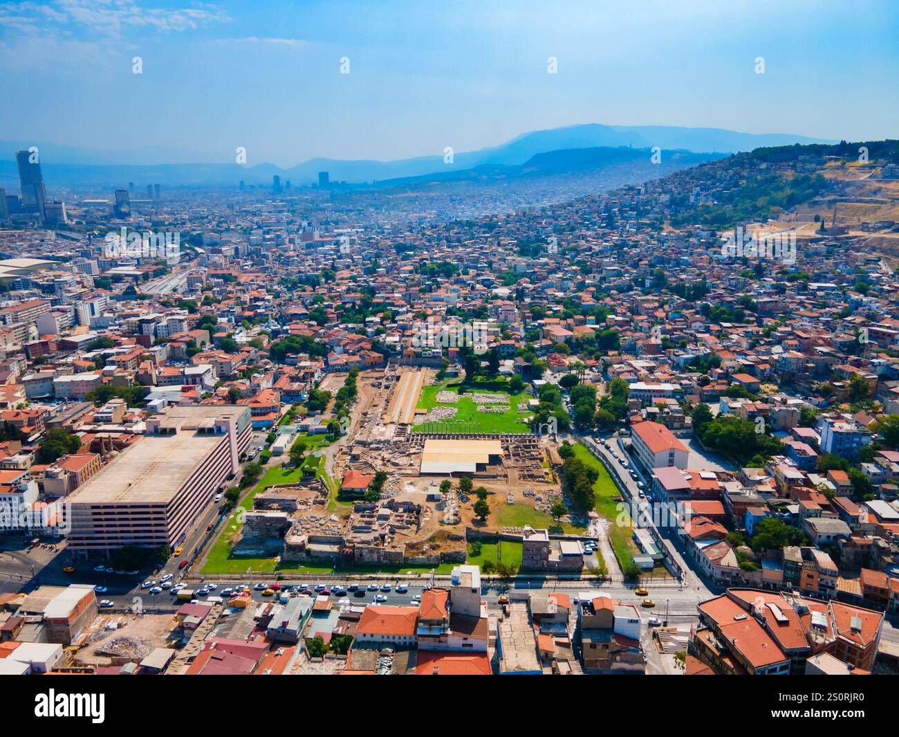 The Agora of Smyrna aerial panoramic view. The Agora of Smyrna is an ...