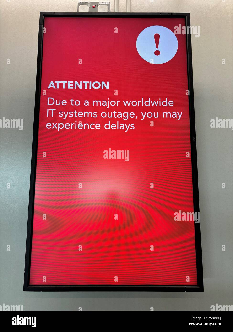 Disruption Screen File photo dated 19/07/24 of an information screen in the South ...