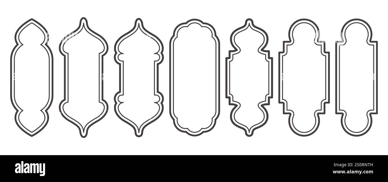 Turkish Window Shape Islamic shapes Ramadan window frame design. Turkish and Indian vector ...