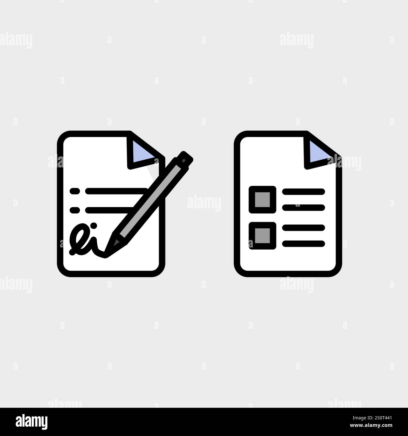 Document symbol vector set. Stock Vector