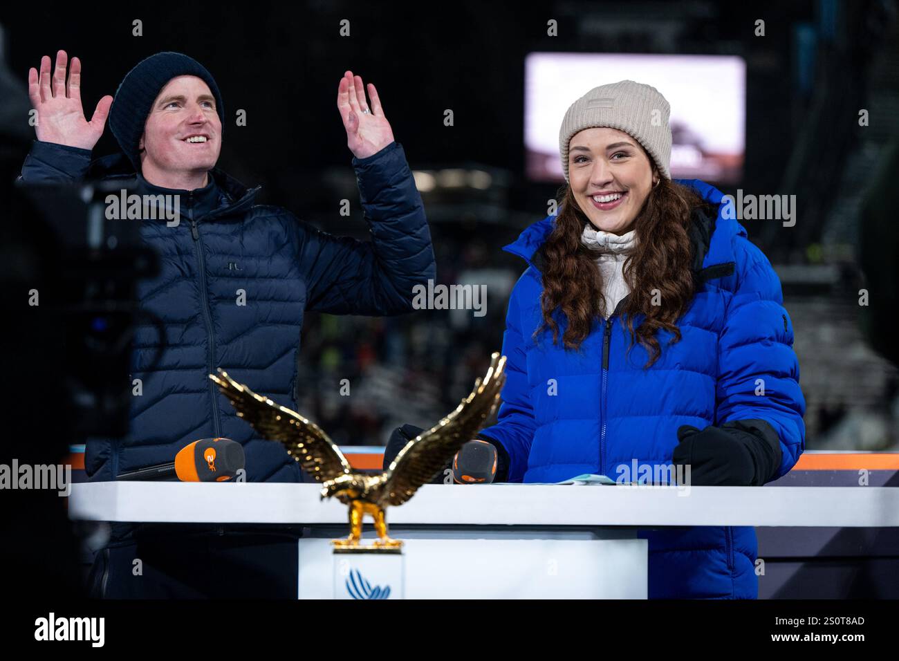 Lena Kesting (ZDF TV Moderatorin), Severin Freund (ZDF TV Experte), GER ...