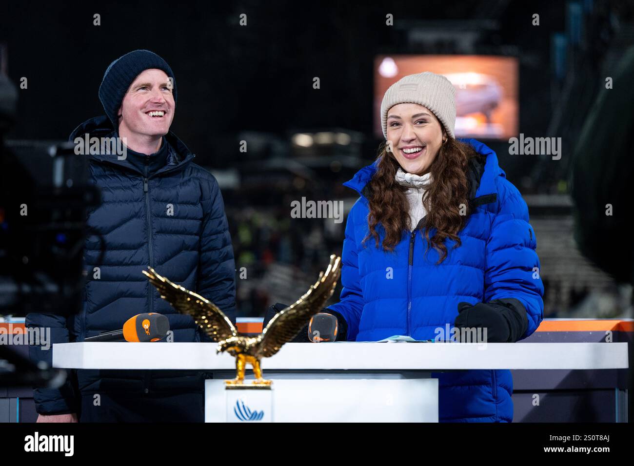 Lena Kesting (ZDF TV Moderatorin), Severin Freund (ZDF TV Experte), GER