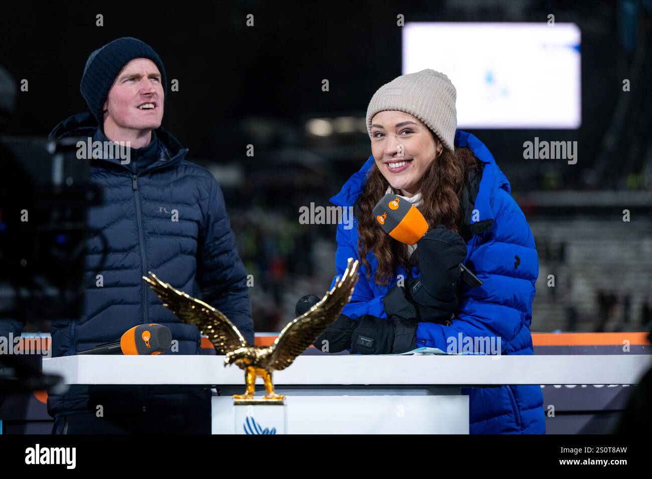 Lena Kesting (ZDF TV Moderatorin), Severin Freund (ZDF TV Experte), GER ...
