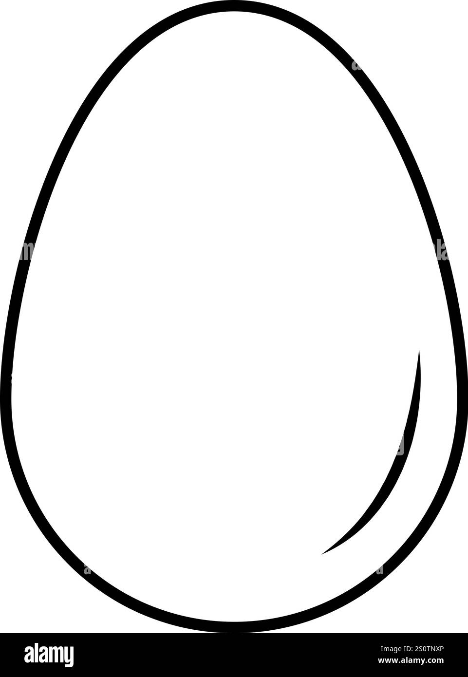 Simplified outline chicken egg image. Vector illustration with ...