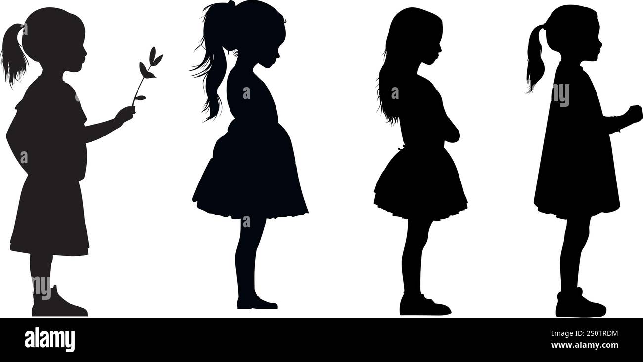 set of girl silhouettes, baby silhouettes Stock Vector Image & Art - Alamy