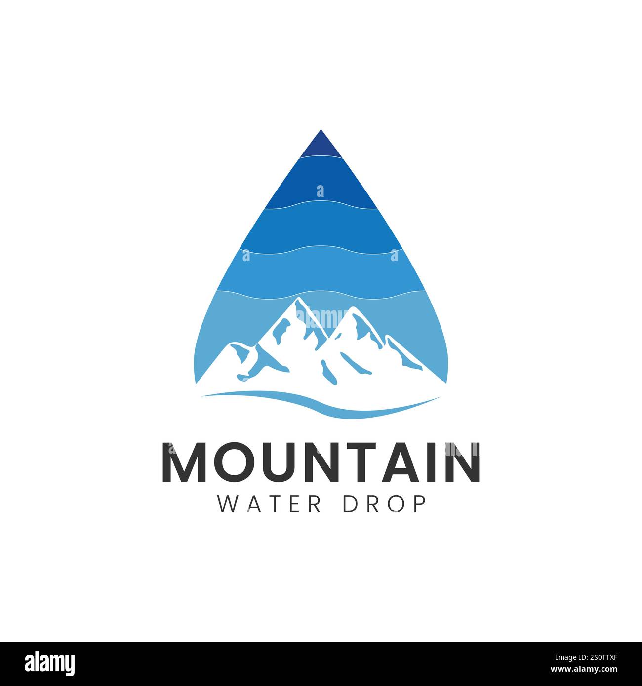 Mountain with water drop logo design template Stock Vector