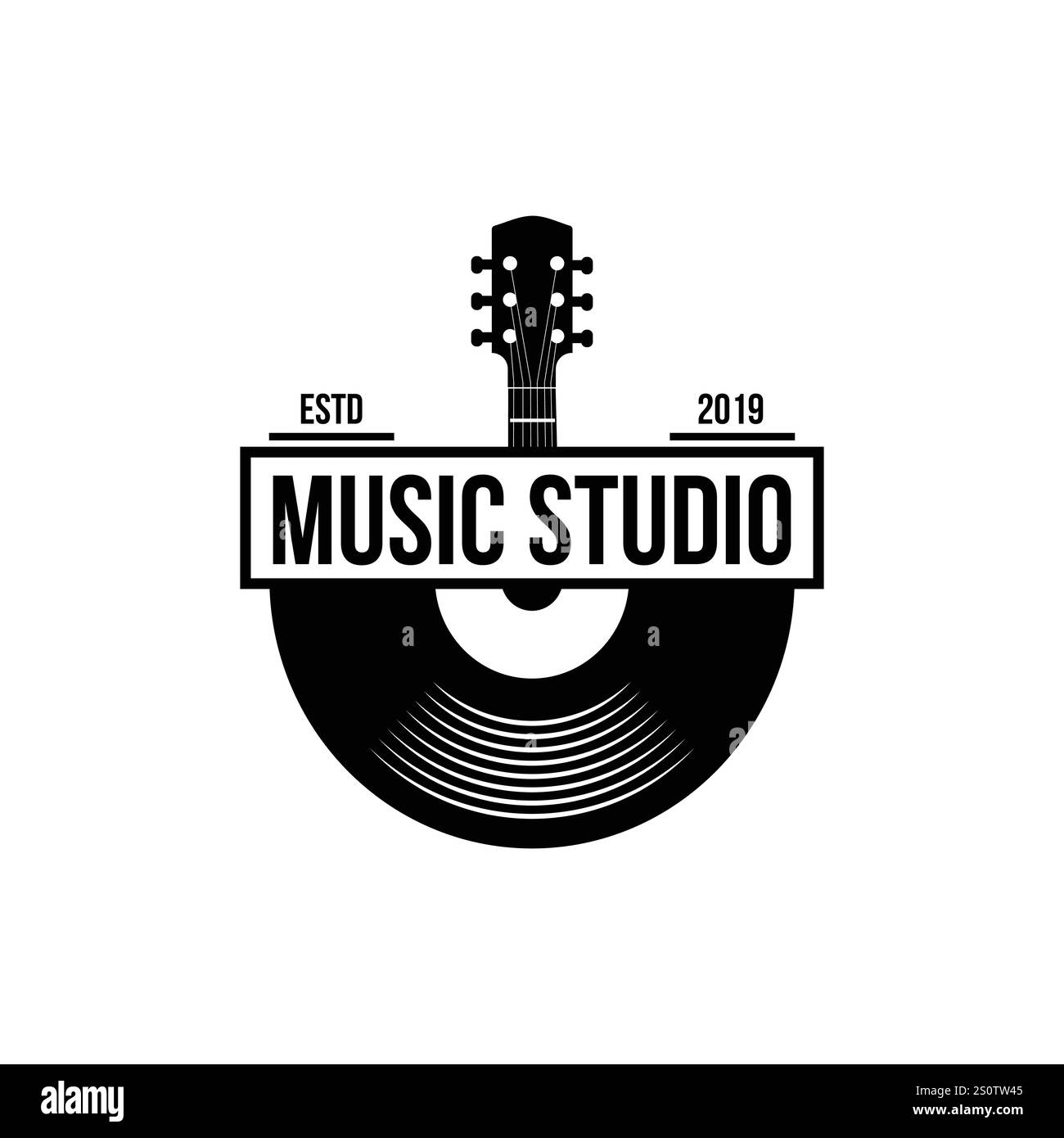 Vinyl disk record music logo vector icon illustration design Stock ...