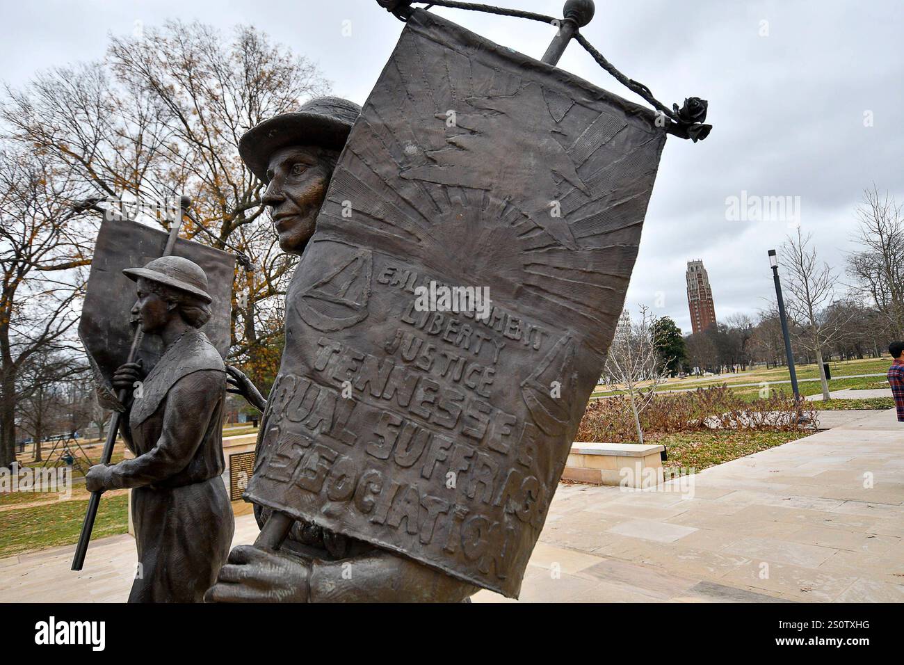 Statues of women suffragists, in the fight and conquest for the right ...
