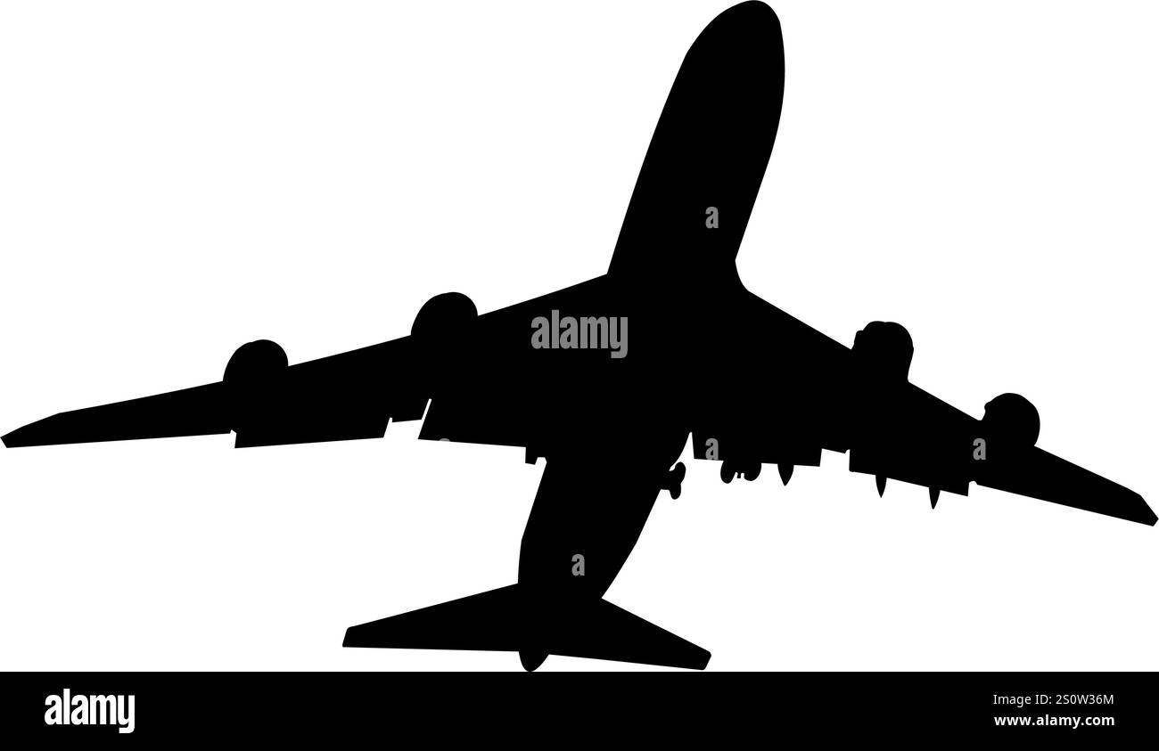 Passenger plane silhouette Stock Vector Image & Art - Alamy
