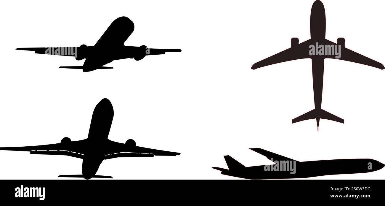 Passenger plane silhouette Stock Vector Image & Art - Alamy