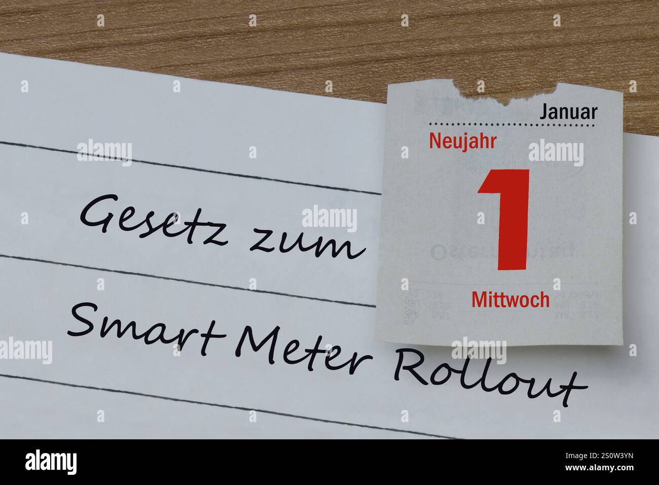 Kalenderblatt 1. Januar und Gesetz zum Smart Meter Rollout