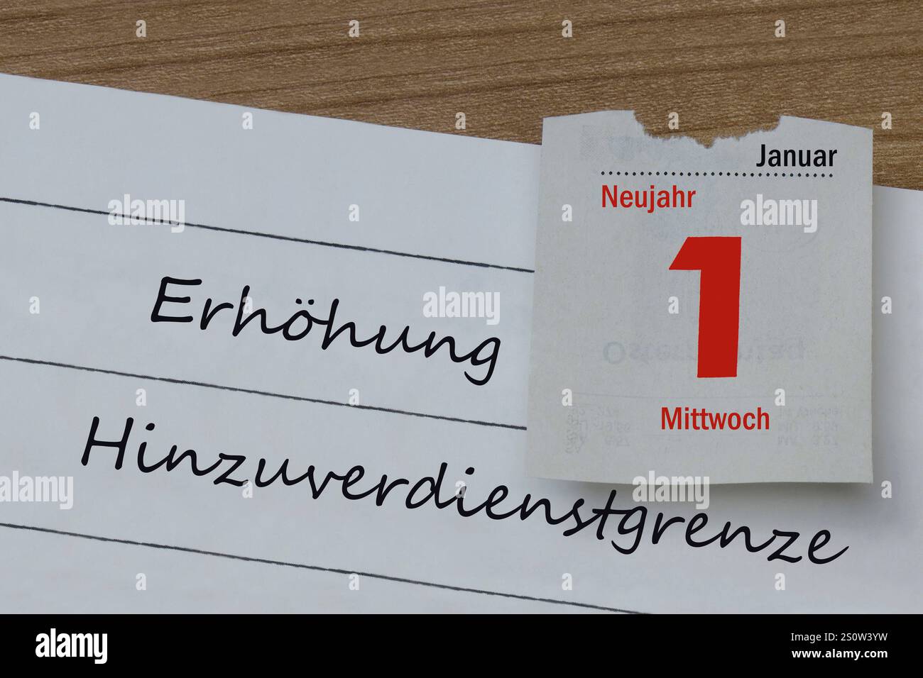 Kalenderblatt 1. Januar und Erhöhung Hinzuverdienstgrenze Kalenderblatt