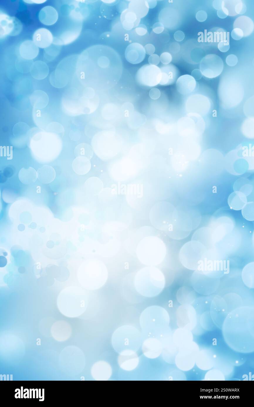 Abstract bokeh circles blue background Stock Photo