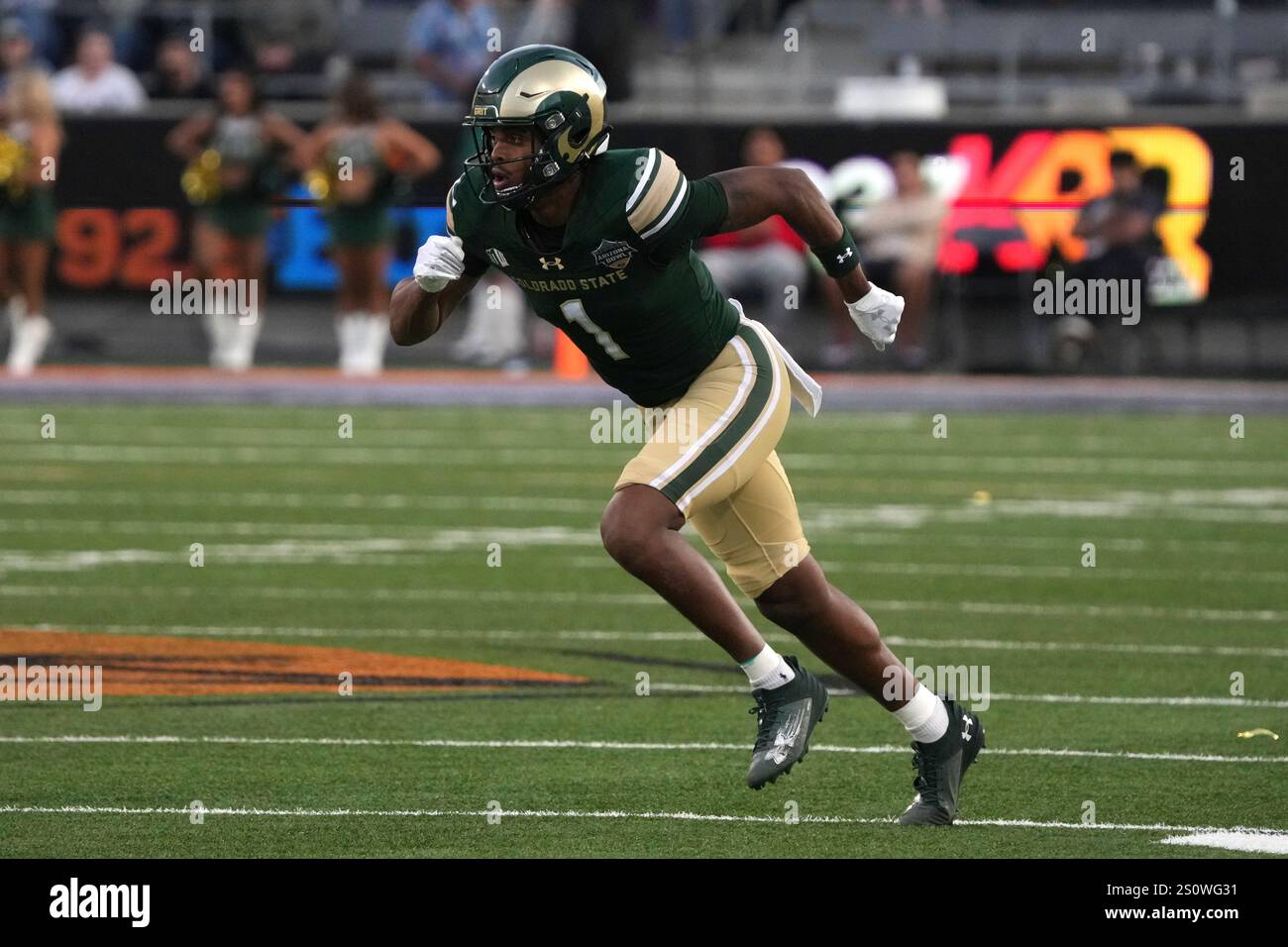 Colorado State defensive back Isaiah Essissima (1) in the second half