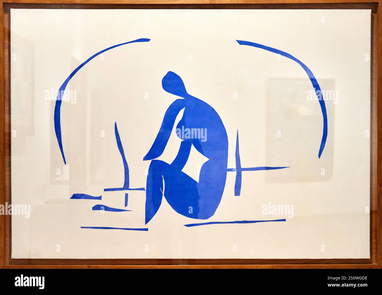 Bather in the Reeds, 1952, Blue gouache on Canson paper cut out, glued onto white paper and mounted on a canvas frame,  Henri Matisse (1869-1954) Stock Photo