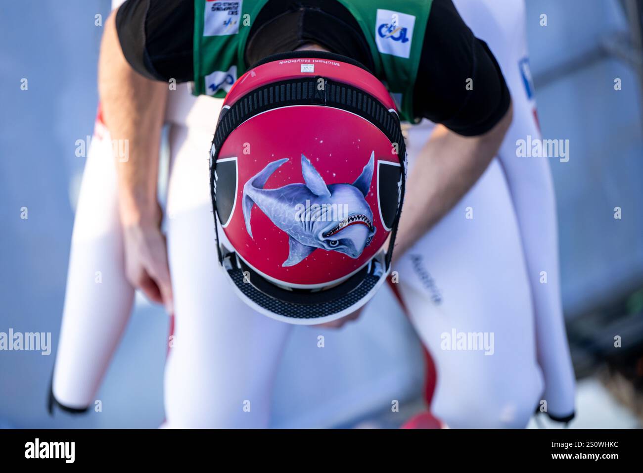 Helm von HAYBOECK Michael (Oesterreich) mit Hai, GER, FIS Viessmsann