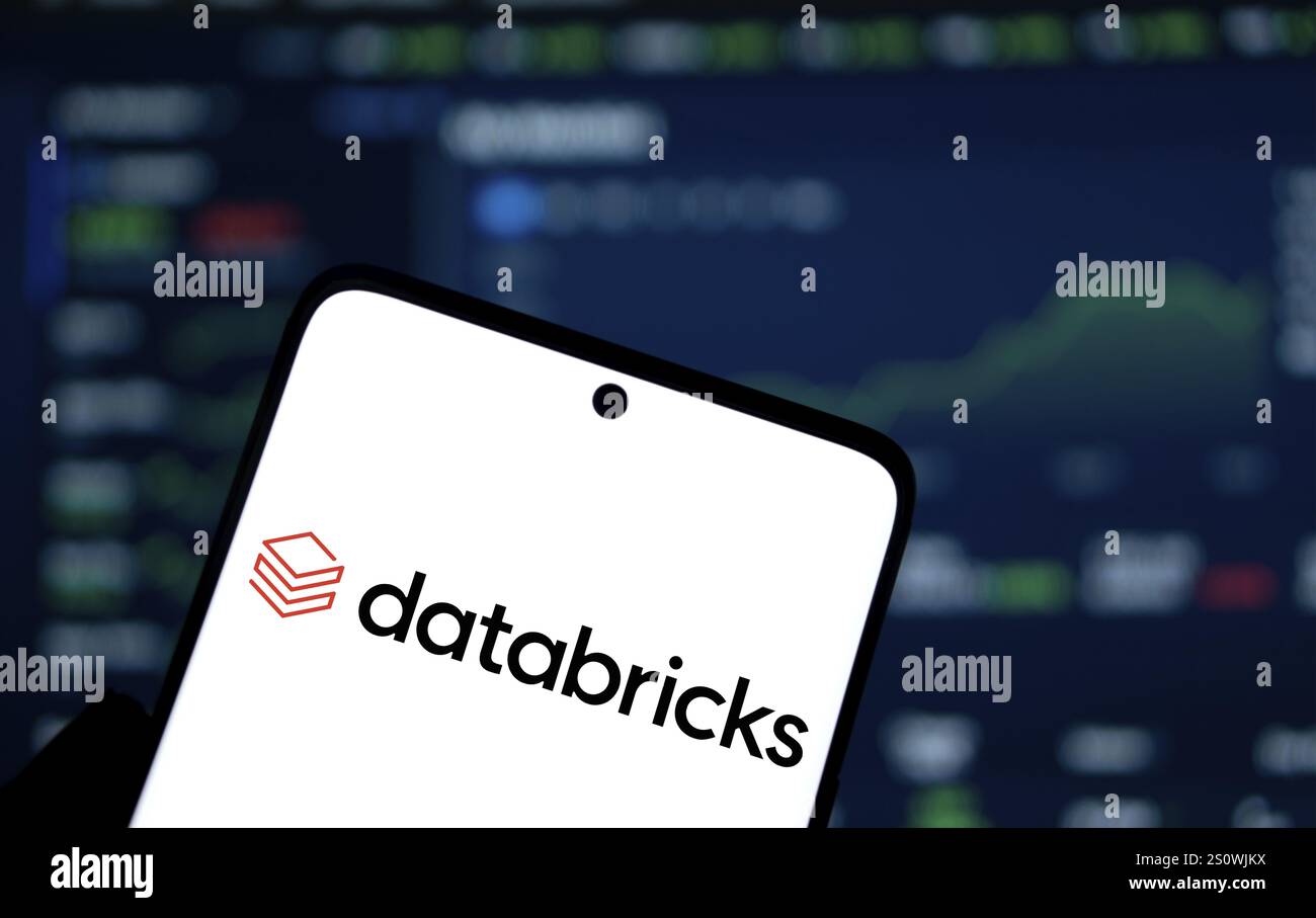 Databricks logo is displayed on smartphone. Databricks Inc is a global ...