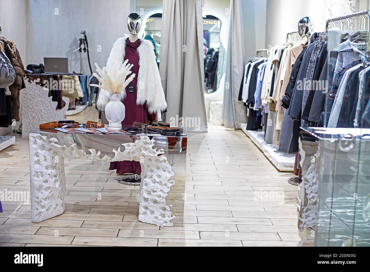 stylish interior in the women's clothing department Stock Photo - Alamy